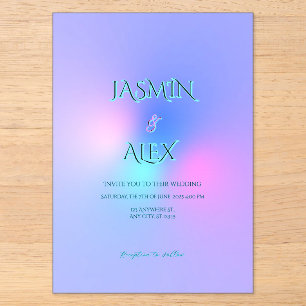 Invitations En Acrylique Carton d'invitation de mariage transparent à coule
