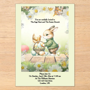 Invitations En Acrylique Carton d'invitation de Pâques acrylique Lapin Fant