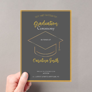 Invitations En Acrylique Carton d'invitation de remise de diplômes élégant