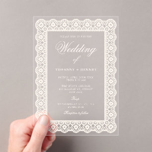 Invitations En Acrylique Cartons d'invitation de mariage en acrylique avec