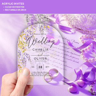 Invitations En Acrylique Cartons d'invitation de mariage en ACRYLIQUE Fleur