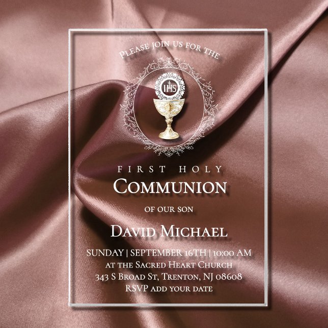 Invitations En Acrylique catholic first communion Eucharist (Créateur téléchargé)