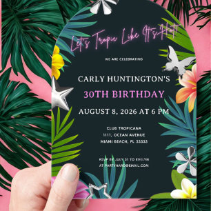 Invitations En Acrylique Célébration chic d'anniversaire 30 ans aux vibes t