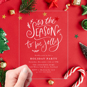 Invitations En Acrylique C'est la saison des fêtes joyeuses