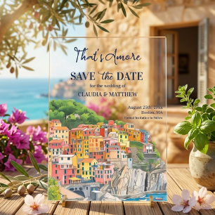 Invitations En Acrylique C'est l'Amore Riviera italienne Élégant Save the D