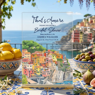 Invitations En Acrylique C'est l'Amour Réception de Mariage Riviera Italien