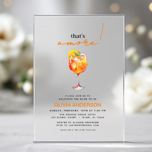 Invitations En Acrylique C'est l'Amour Spritz Aquarelle Enterrement de Vie