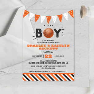 Invitations En Acrylique C'est un garçon ! Baby Shower Co-ed sur le thème d