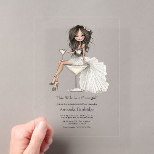 Invitations En Acrylique Cette épouse est une showgirl enterrement de vie d