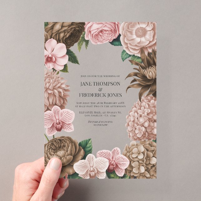 Invitations En Acrylique Champagne Blush, Oyster Pink & Latte Beige Wedding (In situ (ordinateur de poche))