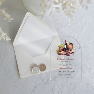 Invitations En Acrylique Charcuterie avec la future mariée Enterrement de v