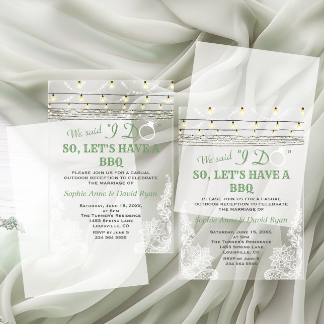 Invitations En Acrylique Charme Dentelle Éclairage de chaîne après que je f (Créateur téléchargé)