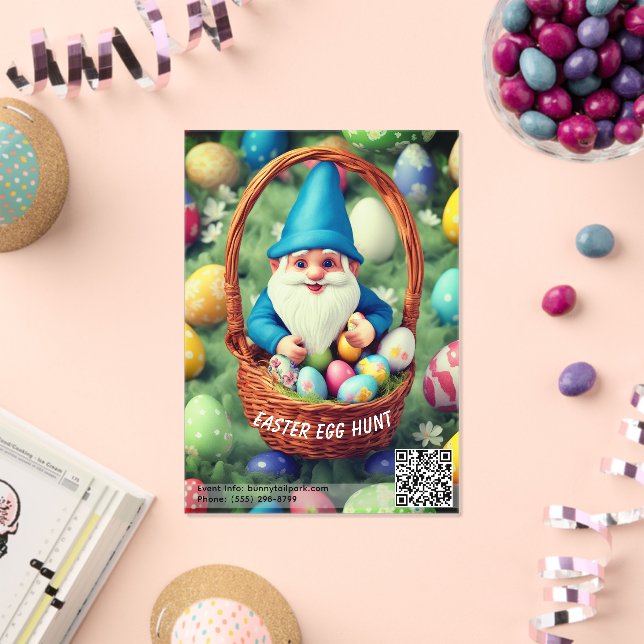 Invitations En Acrylique Charming Gnome & Basket Easter Egg Hunt (Insitu (Célébration))