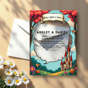 Invitations En Acrylique Château de forêt enchantée Mariage de conte de fée