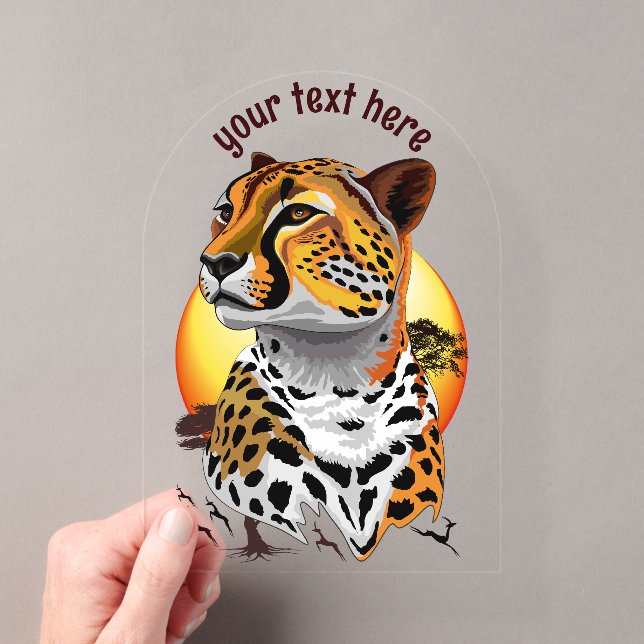 Invitations En Acrylique Cheetah African Feline Wild Animal (In situ (ordinateur de poche))