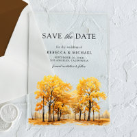 Chêne d'automne Mariage Mariage Sauvez la date