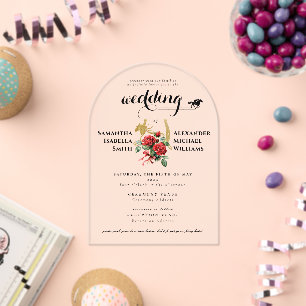 Invitations En Acrylique Cheval de course moderne Derby 1 Photo Mariage équ