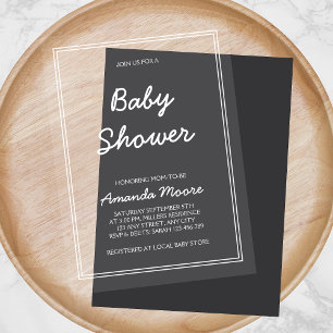 Invitations En Acrylique Chic Calligraphie Classique Baby Shower