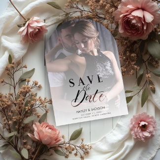 Invitations En Acrylique Chic Modern Transparency Wedding Photo Script