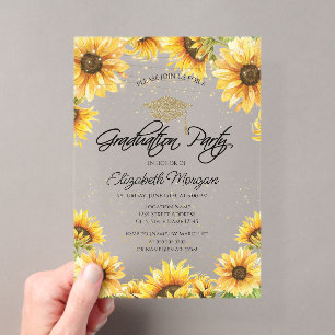 Invitations En Acrylique Chic Rustique Tournesols,Guirlandes Lumineuses Dip