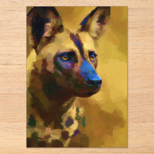 Invitations En Acrylique Chien sauvage africain Lycaon Pictus
