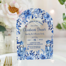 Chinoiserie Bleu Blanc Floral Noisette Noël