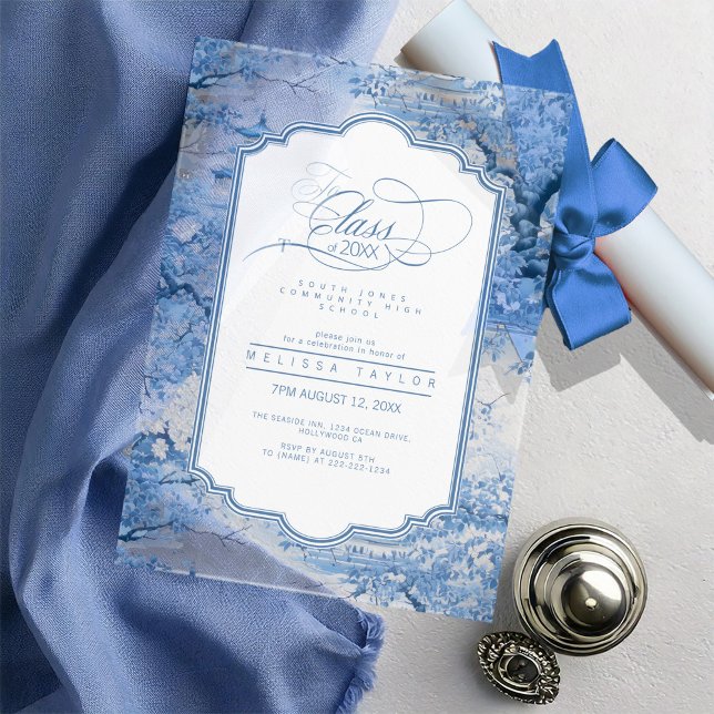Invitations En Acrylique Chinoiserie d'inspiration porcelaine ID1098 (Créateur téléchargé)