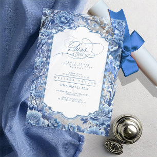 Invitations En Acrylique Chinoiserie Floral Border Graduation ID1098