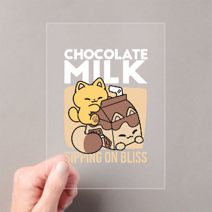Invitations En Acrylique Chocolat Lait En Train De Siroter La Félicité – No