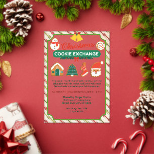 Invitations En Acrylique Christmas Cookie Exchange & Recette Swap Party