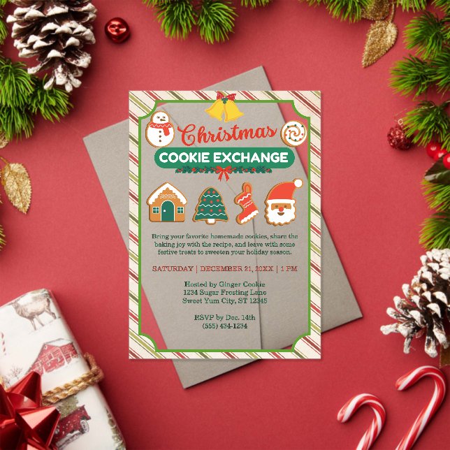 Invitations En Acrylique Christmas Cookie Exchange & Recette Swap Party (Insitu (vacances))