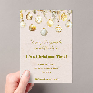 Invitations En Acrylique Christmas party 