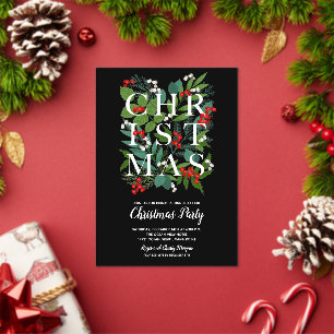 Invitations En Acrylique CHRISTMAS verdure Élégant