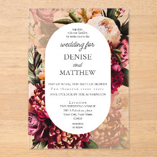 Invitations En Acrylique Chrysanthème romantique