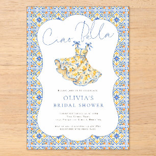 Invitations En Acrylique Ciao Bella Italien Baby Shower