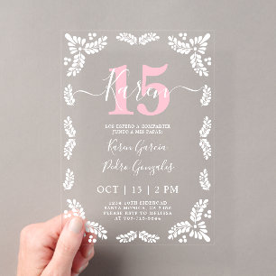 Invitations En Acrylique Cielito Lindo Quinceanera