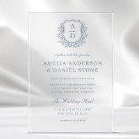 Cimetière Floral bleu Dusty Monogramme Mariage Élé
