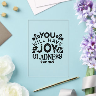 Invitations En Acrylique Citation Inspirante de Joie et de Félicité