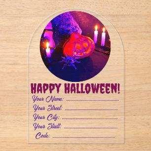 Invitations En Acrylique Citrouilles Halloween néon