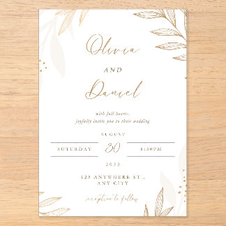 Invitations En Acrylique Classique & Romantique "Deux âmes, un cœur,