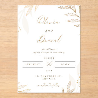 Invitations En Acrylique Classique & Romantique "Deux âmes, un cœur,