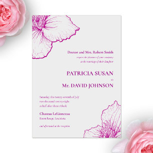 Invitations En Acrylique Clematis Violet Tirée Florale Ligne Classic Mariag