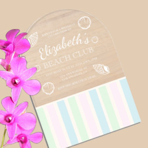 Invitations En Acrylique Club de plage Anniversaire
