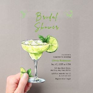 Invitations En Acrylique Cocktail Margs & Matrimony Enterrement de Vie de J