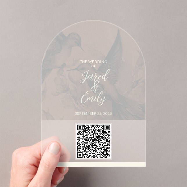 Invitations En Acrylique Code QR d'invitation de mariage  (In situ (ordinateur de poche))