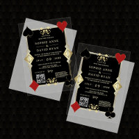 Code QR moderne Casino Art Déco Mariage de nuit