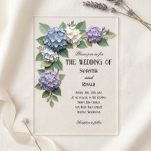Coin Floral Élégant d'Hydrangea Mariage Acrylique