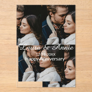 Invitations En Acrylique collage de photos de joyeux anniversaire nom date