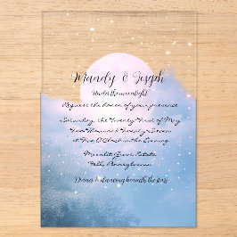Invitations En Acrylique Collection de mariages atmosphériques Moonlight Sh