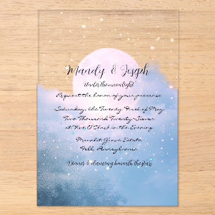 Invitations En Acrylique Collection de mariages atmosphériques Moonlight Sh